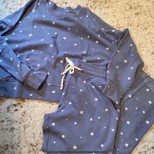 NWT Blue Raglan Sweatshirt with Embroidered Stars XL